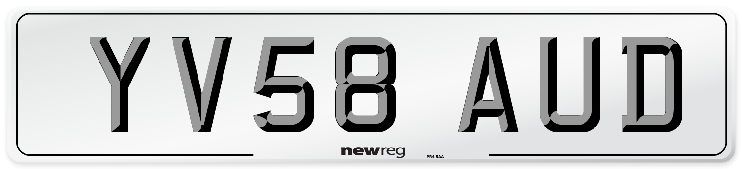 YV58 AUD Number Plate from New Reg